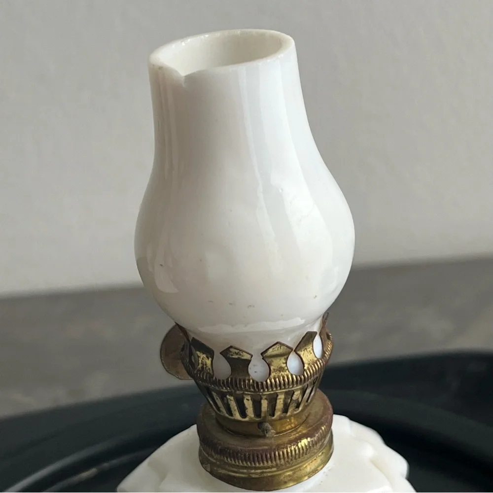 Milk Glass Oil Lamp Art Deco